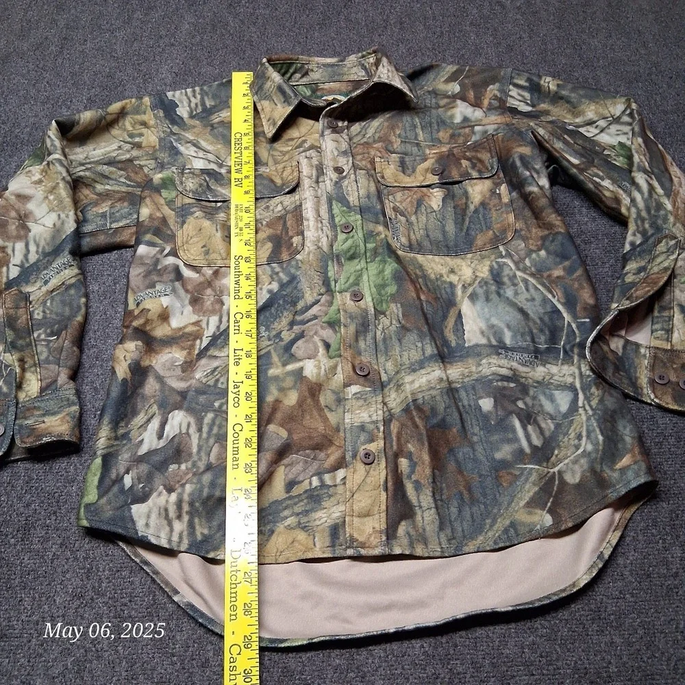 Cabelas Advantage Timber Camouflage Flannel Shirt Men‎ Size Medium